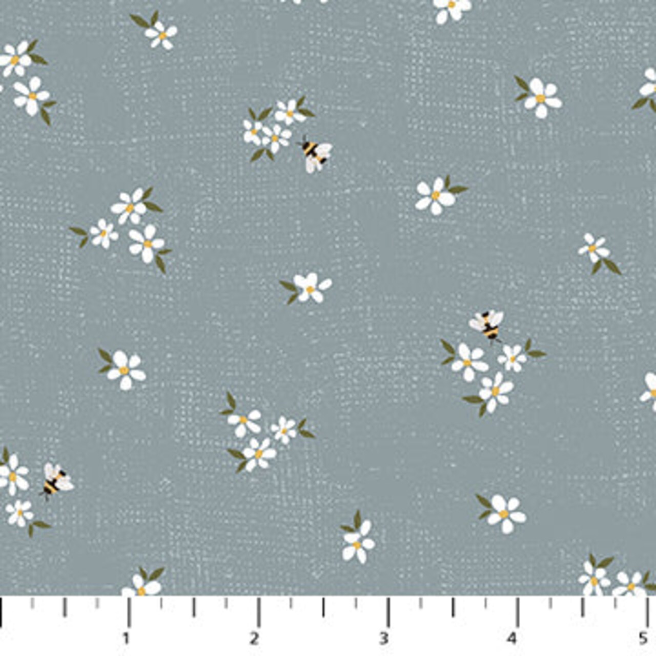 Fabric FIGO Blue Tossed Daisy Humblebee by the Quarter Yard RC91125-40